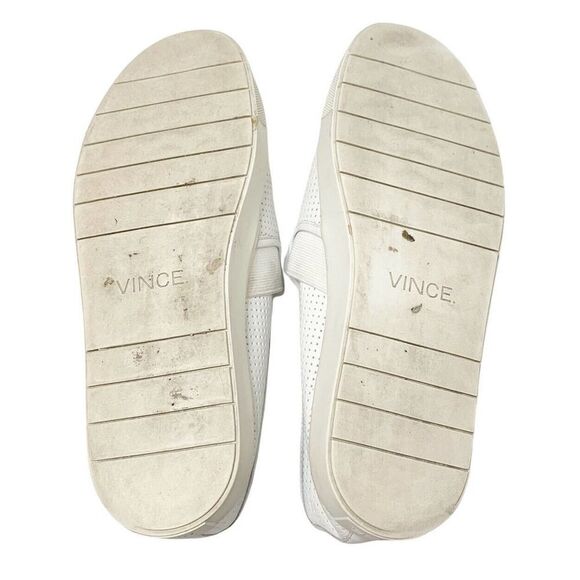 Vince Blair Perforated Leather Slip-On White Sneakers Size 9 EUC - Picture 7 of 9